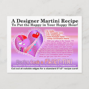 Flirt-Tini Valentijn Martini Recept Briefkaart