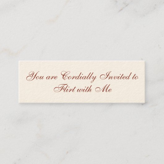 Flirtatie Kaart Mini Visitekaartje (Voorkant)