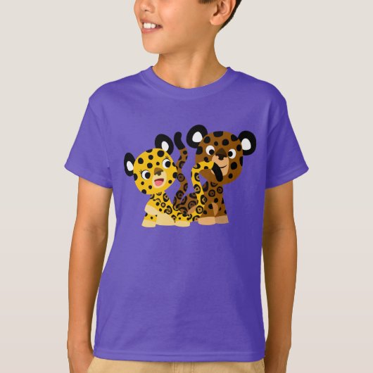 Flirtatieuze Cartoon Jaguars Children T-Shirt (Voorkant)