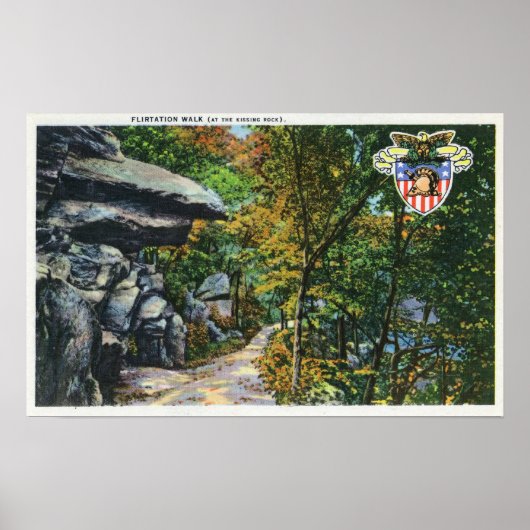Flirtation Walk Uitzicht van de Kissingrots Poster (Voorkant)