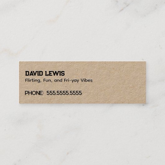 Flirten Eenvoudig Mini Visitekaartje (Achterkant)
