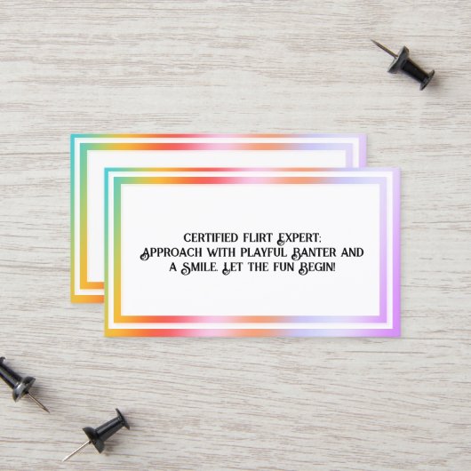 Flirten Hologram Contactkaartje (Voorkant / Achterkant in situ)