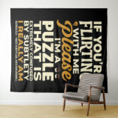 Flirten met mij, alsjeblieft, verward puzzel grapp wandkleed (In Situ (horizontaal))