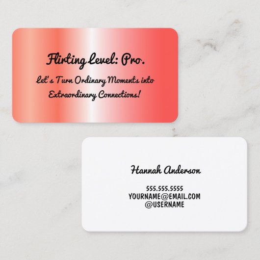 Flirten Roos Goud Visitekaartje (Voorkant / Achterkant)