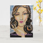 Flirten Vrouw Verjaardag Kaart (Gele Bloem)