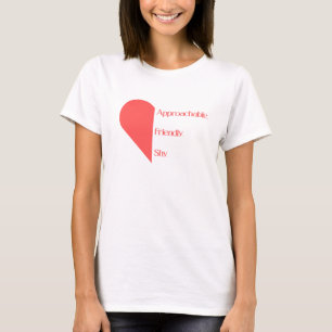Flirtende Introverte Rode Benadering Vriendelijk V T-shirt