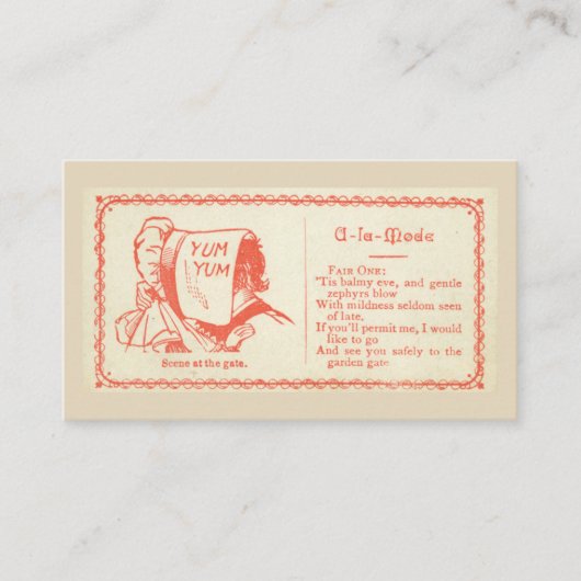 Flirtende kaarten visitekaartje (Voorkant)