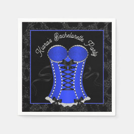 Flirterig Blauw Kanten Korset  Servet