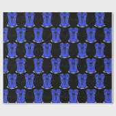 Flirterig Blauw Korset Cadeaupapier (Vlak)