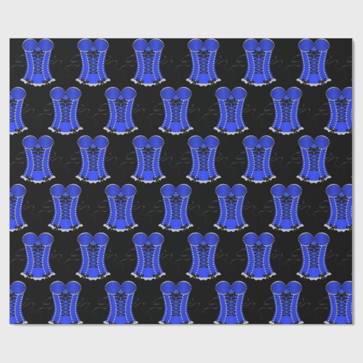 Flirterig Blauw Korset Cadeaupapier (Vlak)