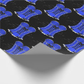Flirterig Blauw Korset Cadeaupapier (Hoek)