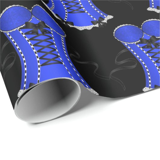 Flirterig Blauw Korset Cadeaupapier (Rol Hoek)