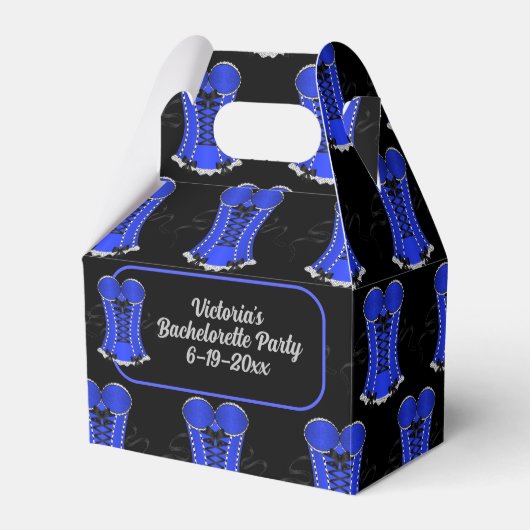 Flirterig Blauw Korset Dakje Bedankdoosjes (Voorkant Zijde)