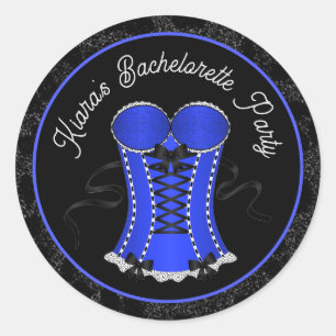Flirterig Blauw Korset Ronde Sticker