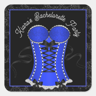 Flirterig Blauw Korset Vierkante Sticker