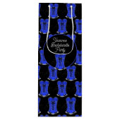 Flirterig Blauw Korset  Wijn Cadeautas (Voorkant)