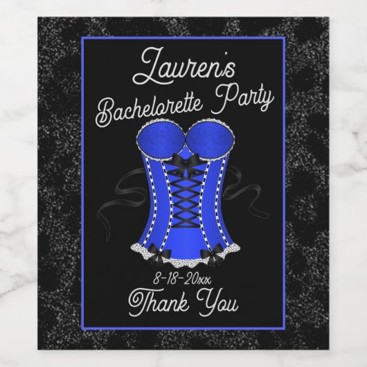 Flirterig Blauw Korset Wijn Etiket (Enkel label)