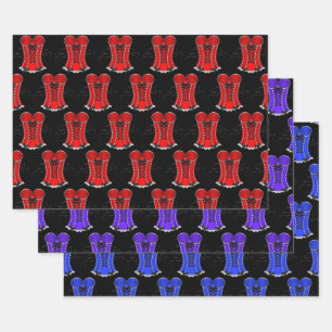 Flirterig Corset Collectie Patroon Inpakpapier Vel