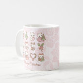 Flirterig Kawaii Kat Kerstmis Koffiemok (Voorkant links)