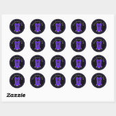 Flirterig Paars Korset Ronde Sticker (Vel)