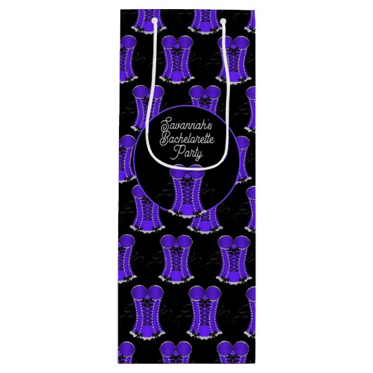 Flirterig Paars Korset Wijn Cadeautas (Voorkant)