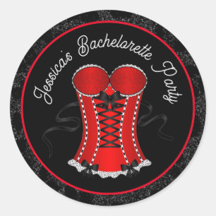 Flirterig rood korset  ronde sticker