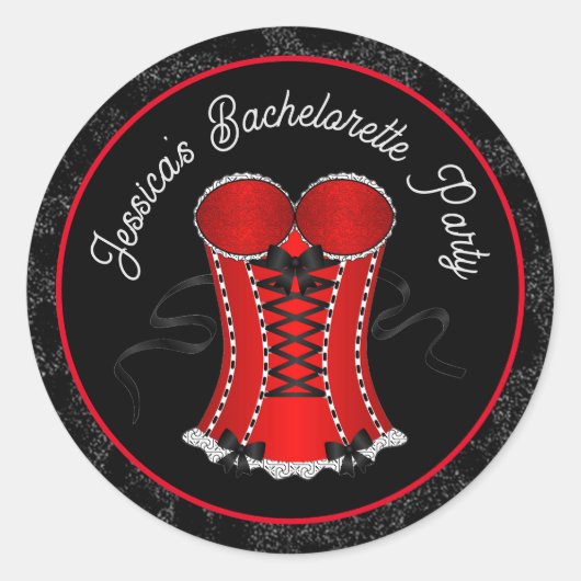 Flirterig rood korset  ronde sticker (Voorkant)