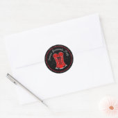 Flirterig rood korset  ronde sticker (Envelop)