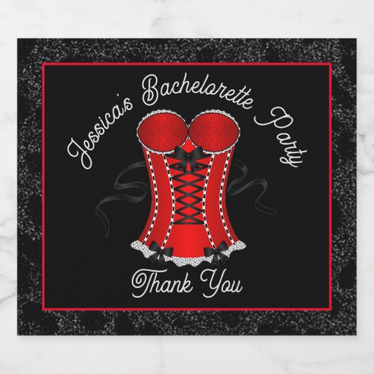 Flirterig rood korset sparkling wijnetiket (Enkel label)