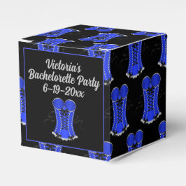 Flirterige Blauwe Korset Kubus Bedankdoosjes