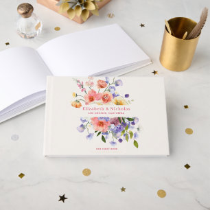 Flirterige Bloemrijke Weide   Zomer Huwelijk Gastenboek