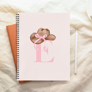 Flirterige Cowgirl Hoed Roze Strik Monogram Notitieboek