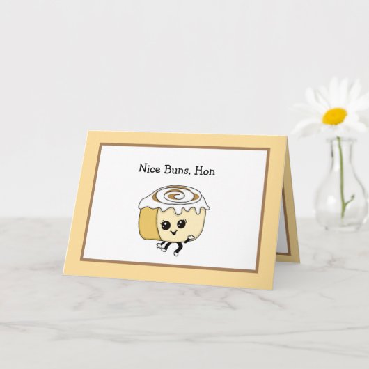 Flirterige kaneelrol voedselpunt romantische kaart (Kleine Plant)