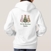 Flirterige Luipaard Kerstbomen gepersonaliseerd ca Hoodie (Achterkant)