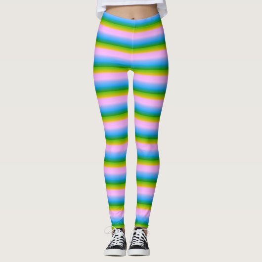 Flirterige regenboogstrepen leggings (Voorkant)