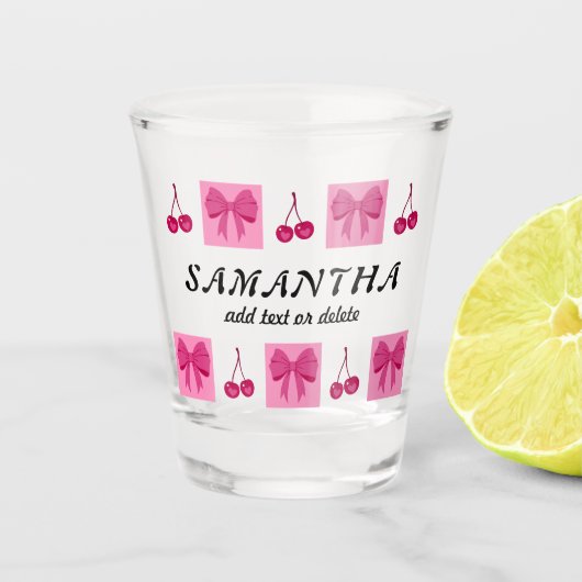 Flirterige rode kersenslippers Bruidsmeisje 21 Ver Shot Glas (Voorkant)