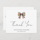 Flirterige strik gepersonaliseerd zakelijk bedankt briefkaart (Voorkant / Achterkant)