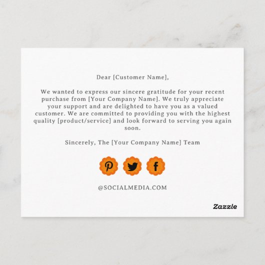 Flirterige strik gepersonaliseerd zakelijk bedankt briefkaart (Achterkant)