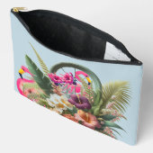 Flirterige Tropische Flamingo Tuin Etui (Open)