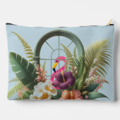 Flirterige Tropische Flamingo Tuin Etui (Achterkant)
