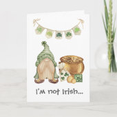Flirterige tuinkabouter St. Patrick's Dag wenskaar Aankondiging (Voorkant)