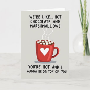 Flirterige Valentijnskaart met Marshmallow Warme C Kaart