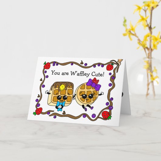 Flirterige Wafel Punt Ik Hou Van Jou Kaart (Gele Bloem)