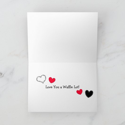 Flirterige Wafelen Punt Ik Hou Van Jou Kaart (Binnen)