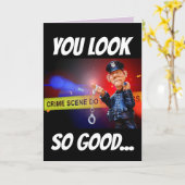 FLIRTIGE POLITIEAGENT ROMANTISCHE GRAPPIGE Wenskaa Kaart (Gele Bloem)