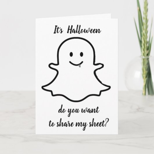 **FLIRTING GHOST ZORGT VOOR U** HALLOEEN KAART (Voorkant)