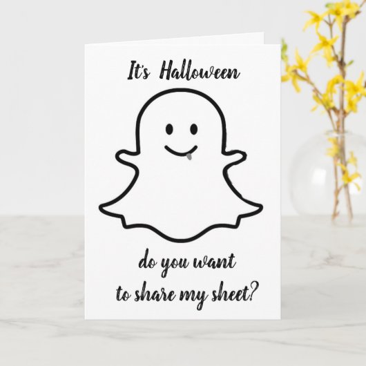 **FLIRTING GHOST ZORGT VOOR U** HALLOEEN KAART (Gele Bloem)