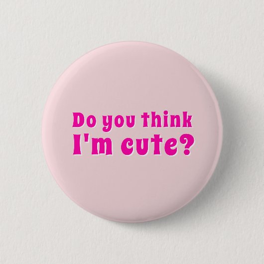Flirting Introverts Do you think I'm cute? Ronde Button 5,7 Cm (Voorkant)