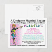 Flirtini Martini Recept Briefkaart (Voorkant / Achterkant)