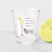 Flirtini Pineapple Mimosa Cocktail Recipe Art Shot Glas (Voorkant)